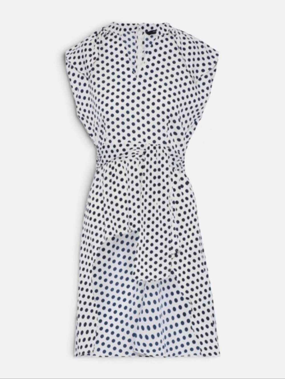 Walter Baker High Low Tunic Topper Shirt Polka Dot Blue White Layering Top L NEW